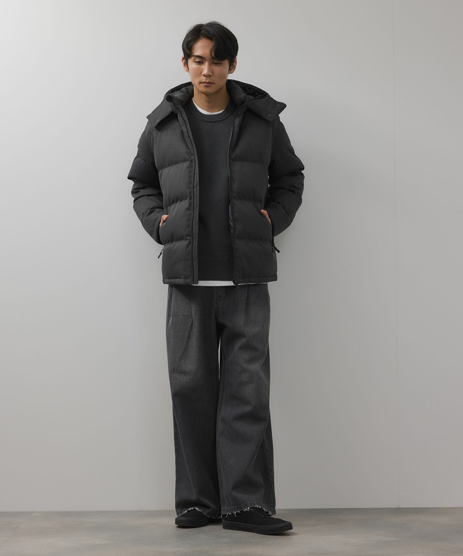 NAVY ウールライクプレミアムダウンジャケット メンズ