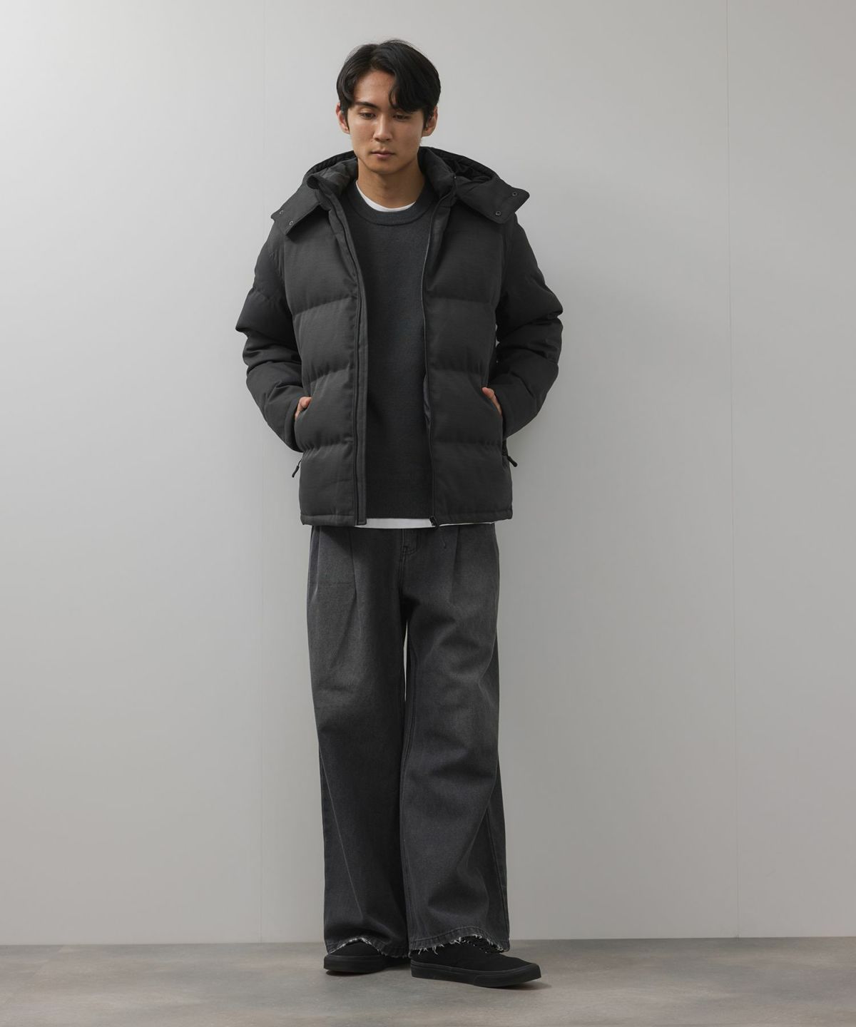 NAVY ウールライクプレミアムダウンジャケット メンズ