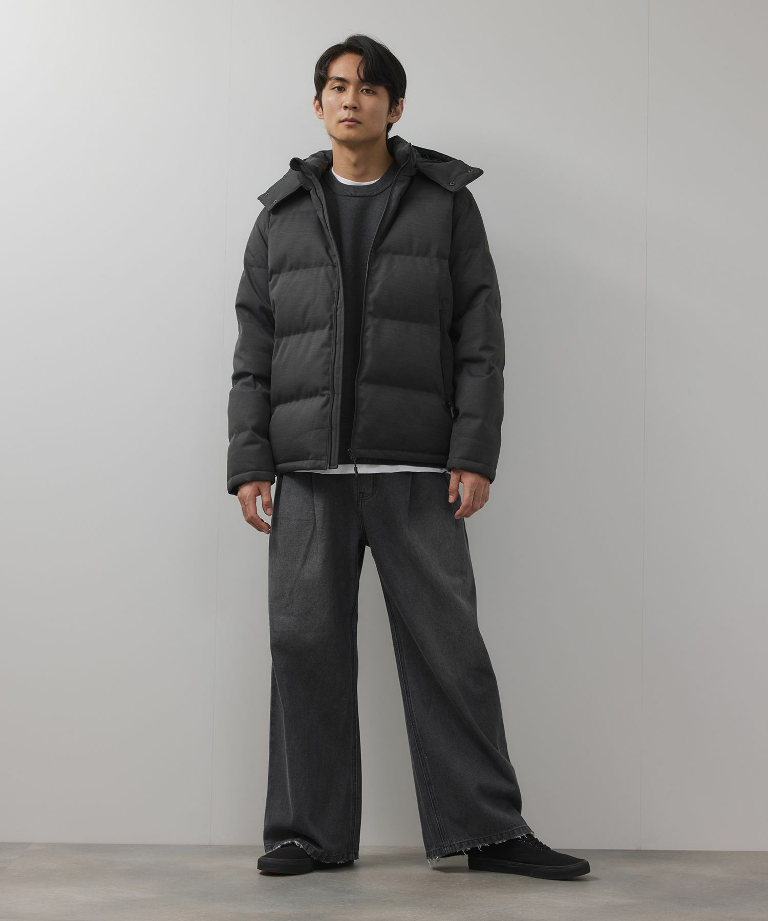 NAVY  ウールライクプレミアムダウンジャケット メンズ商品画像-14