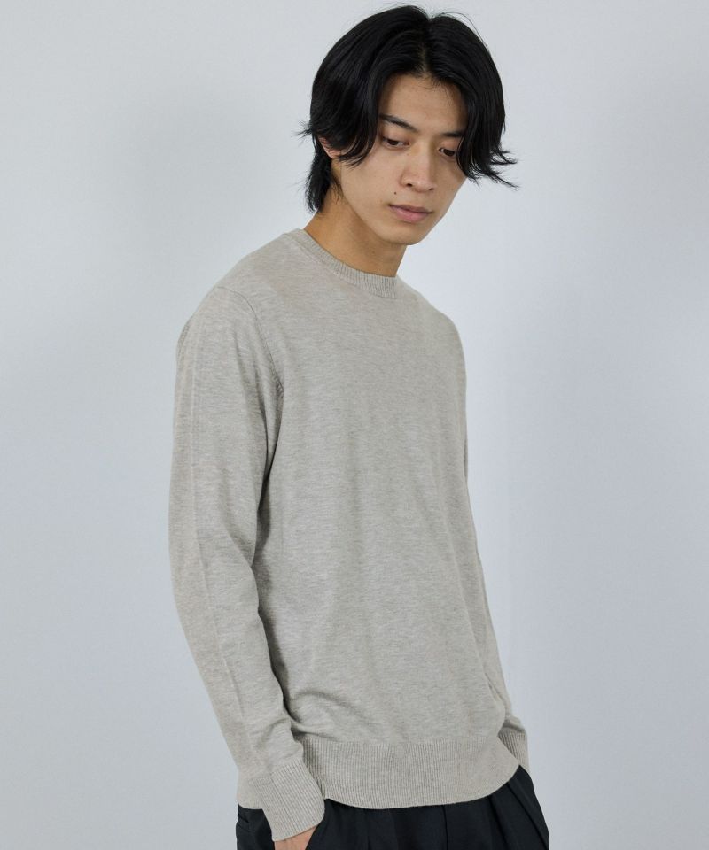 NAVY 素肌ニット クルーネック メンズ商品画像-9