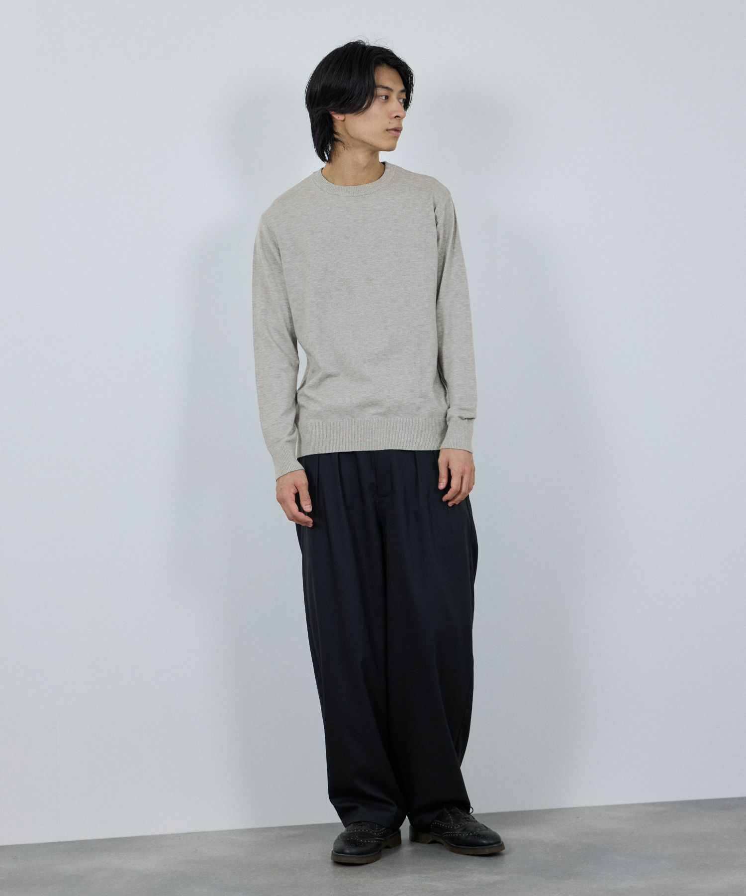 [さらに50%OFF]NAVY  素肌ニット クルーネック メンズ商品画像-15