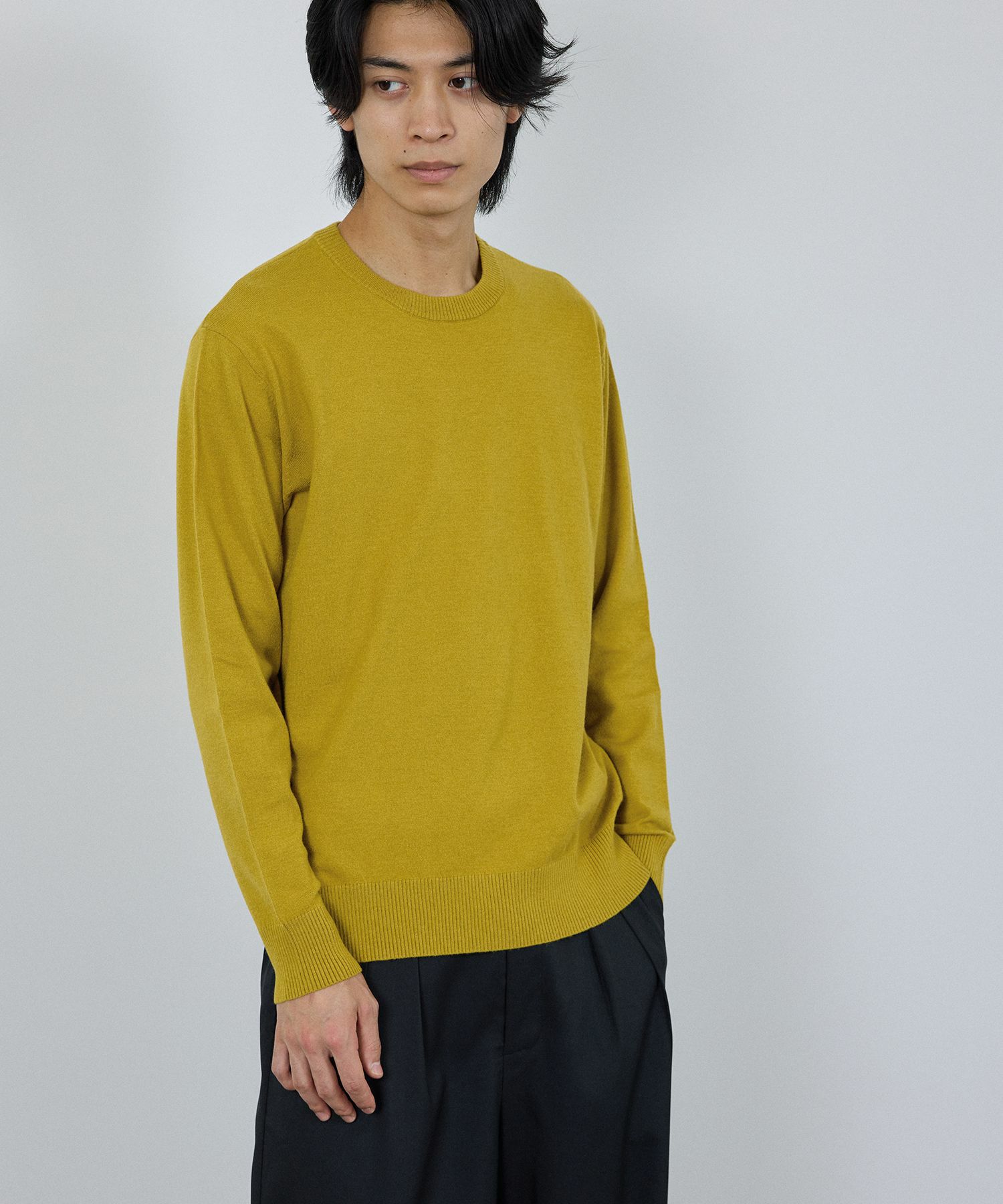 NAVY 素肌ニット クルーネック メンズ商品画像-16