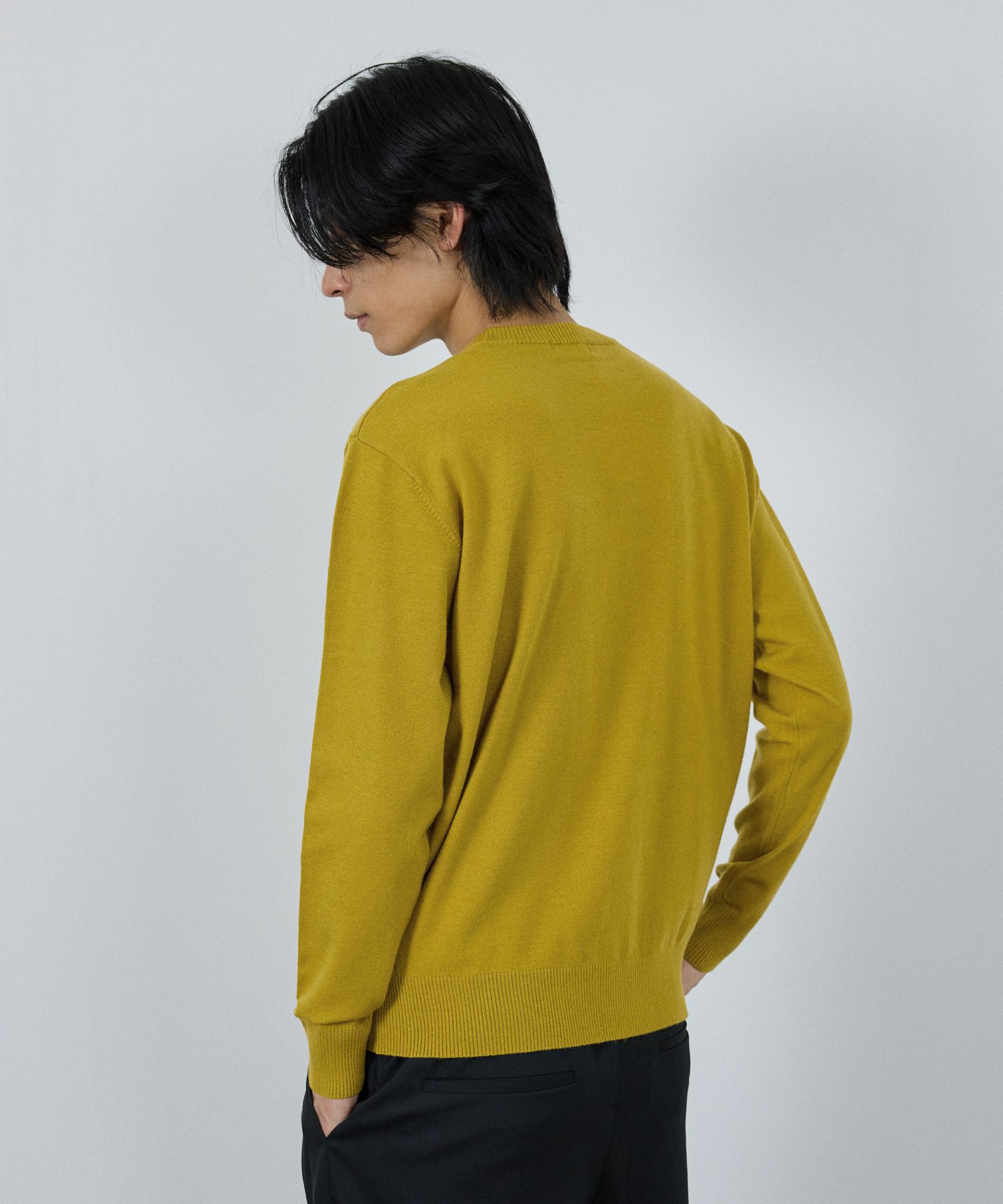 [期間限定価格]NAVY 素肌ニット クルーネック メンズ