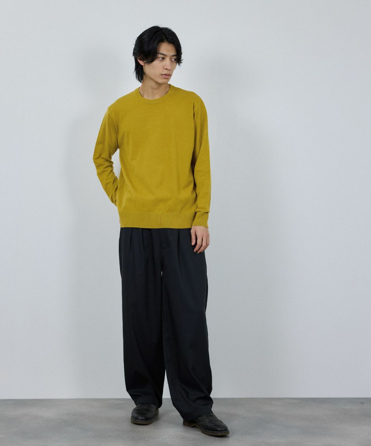 [期間限定価格]NAVY 素肌ニット クルーネック メンズ[期間限定価格]NAVY 素肌ニット クルーネック メンズ