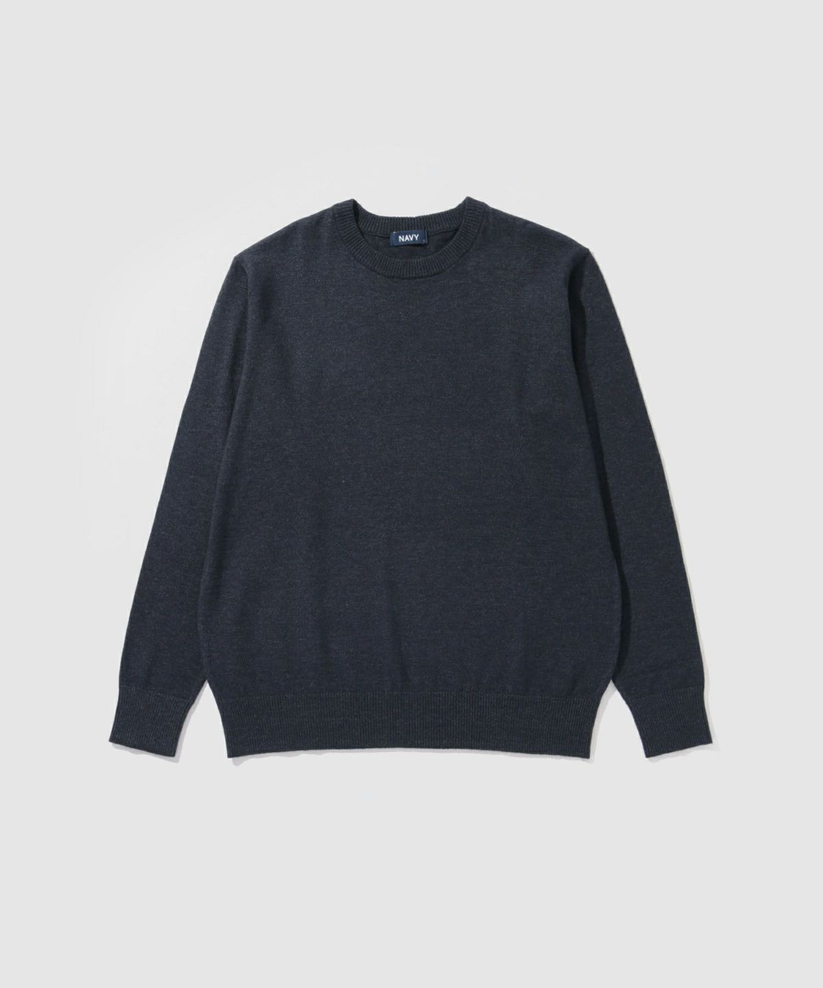 [期間限定価格]NAVY 素肌ニット クルーネック メンズ