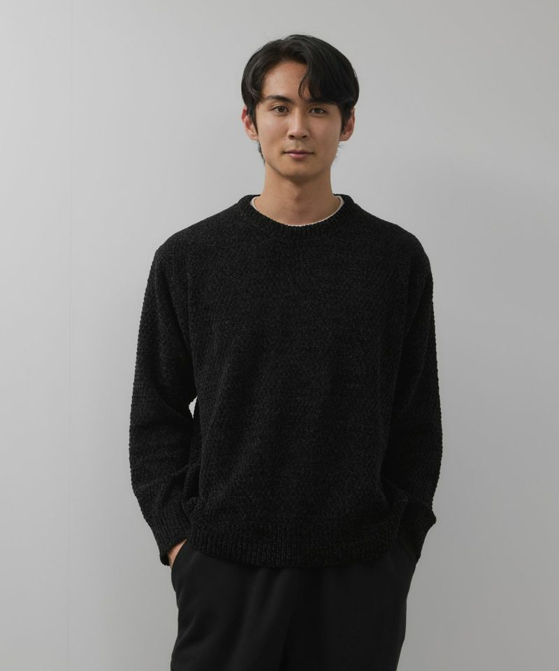 NAVY トロリカノコモールニット クルーネック メンズ商品画像-1