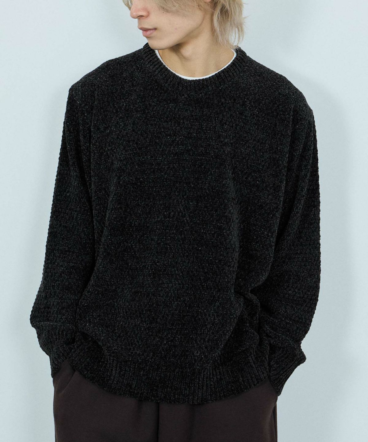 NAVY トロリカノコモールニット クルーネック メンズ