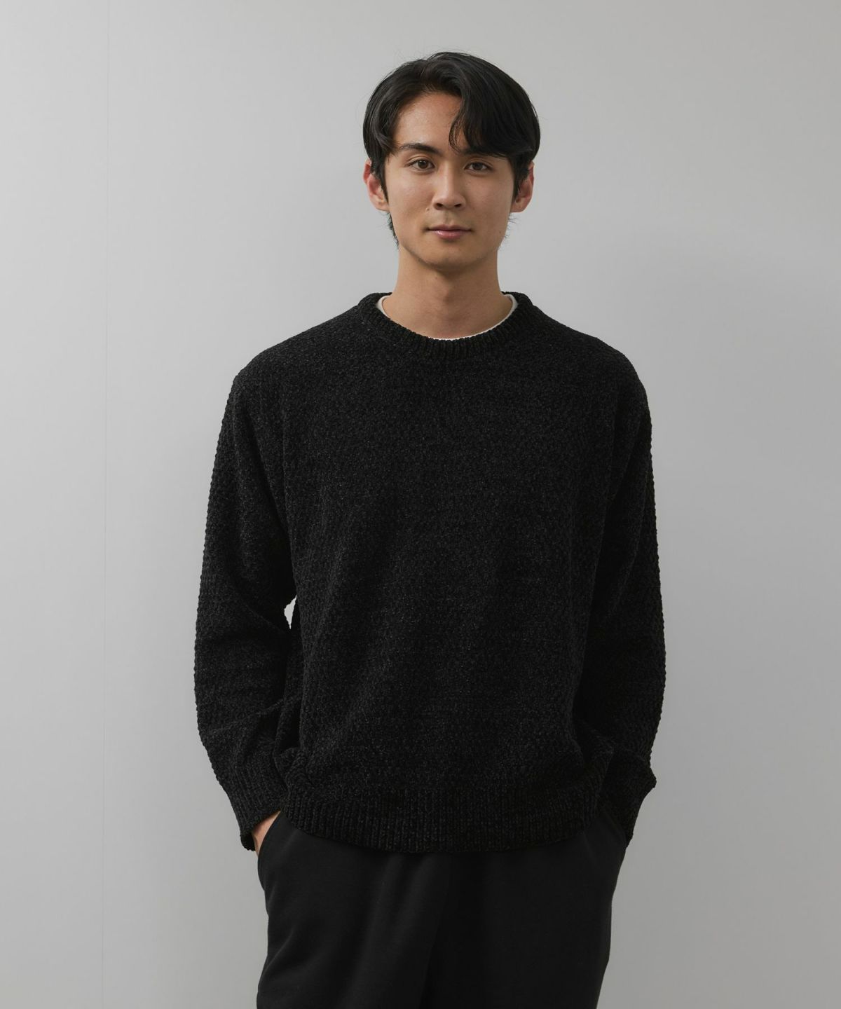 NAVY トロリカノコモールニット クルーネック メンズ