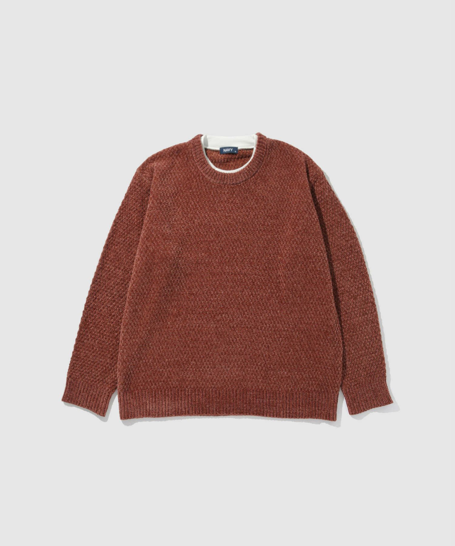 NAVY  トロリカノコモールニット クルーネック メンズ商品画像-2
