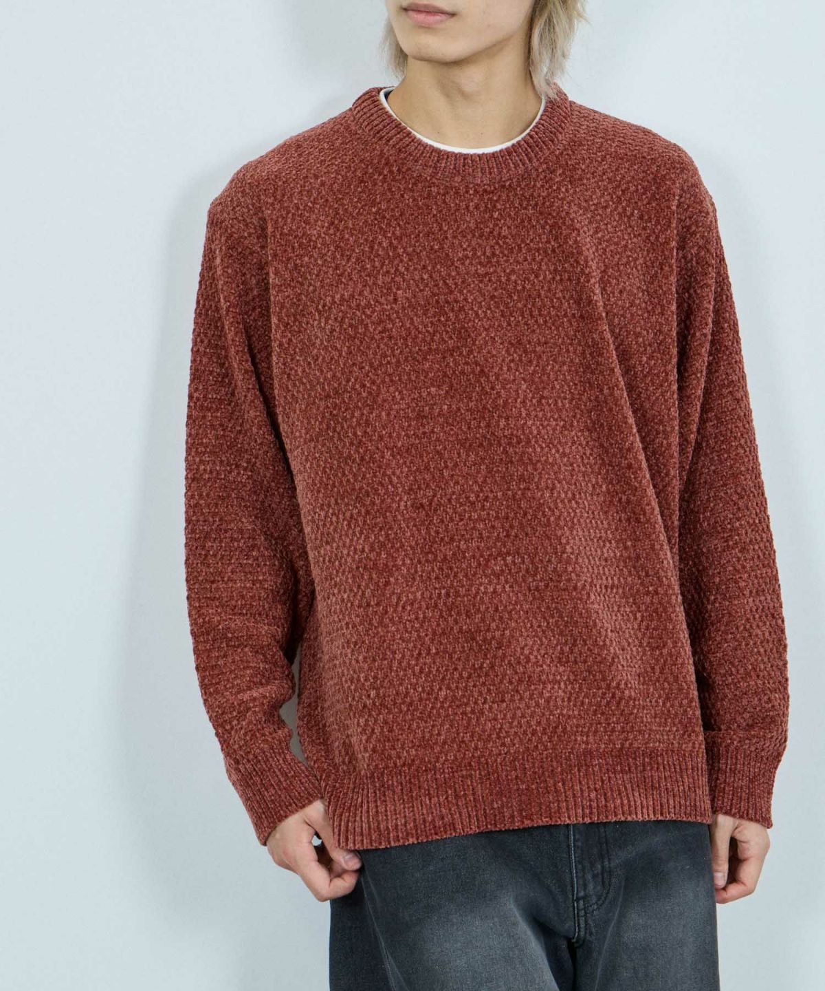 NAVY トロリカノコモールニット クルーネック メンズ