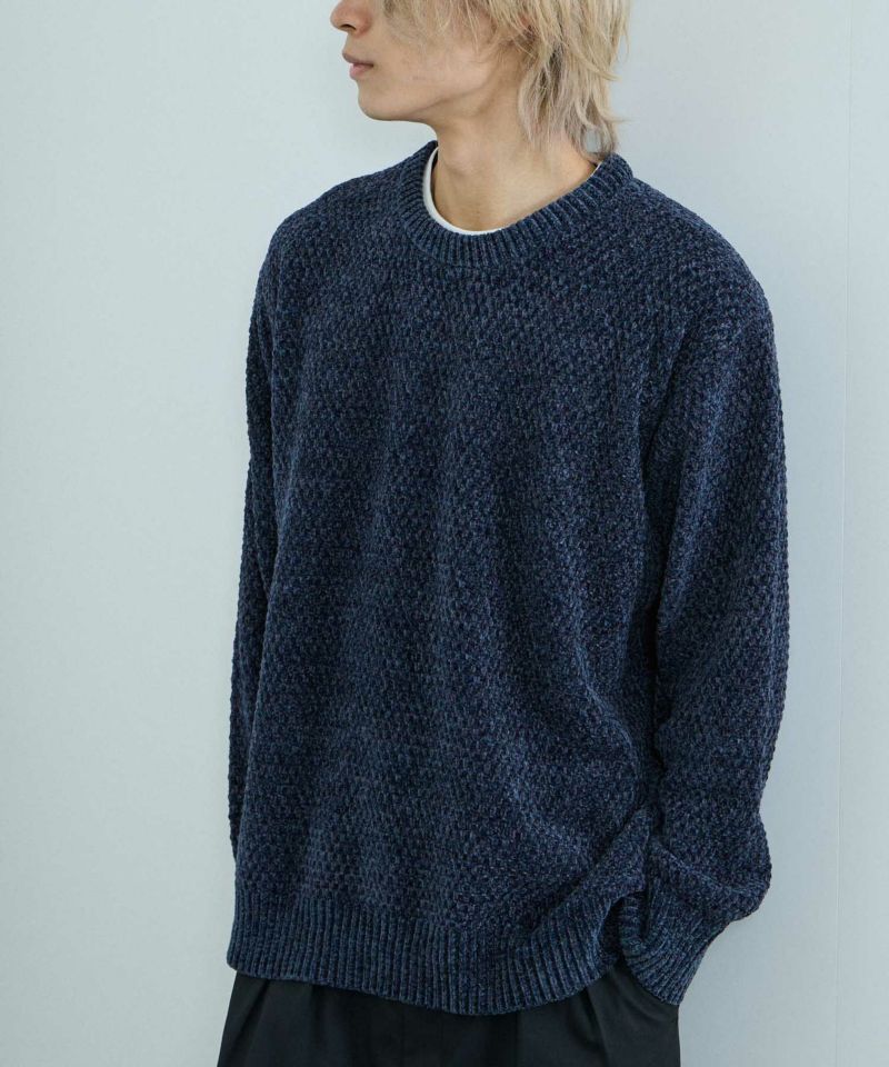 NAVY トロリカノコモールニット クルーネック メンズ商品画像-3