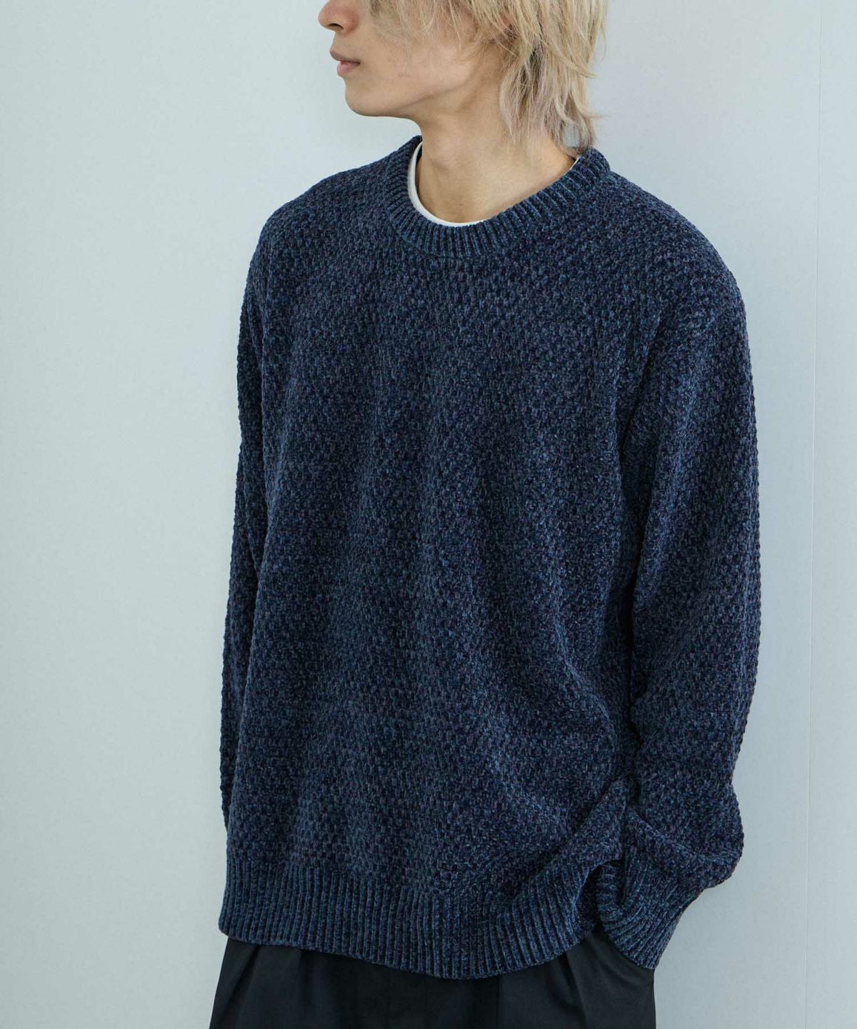 NAVY トロリカノコモールニット クルーネック メンズ