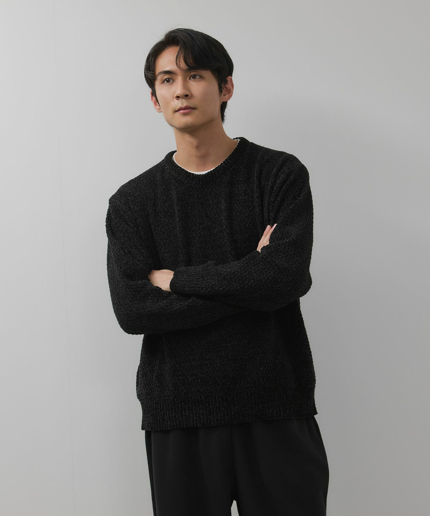 NAVY トロリカノコモールニット クルーネック メンズ商品画像-5