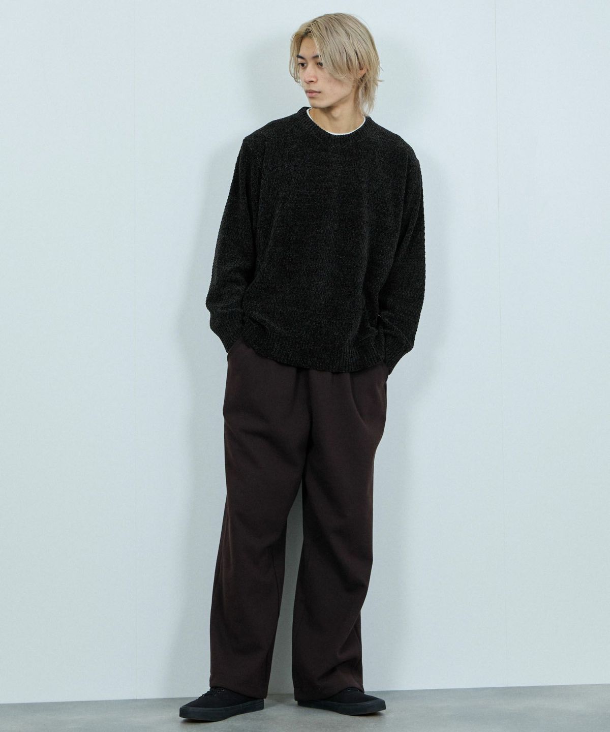 NAVY トロリカノコモールニット クルーネック メンズ