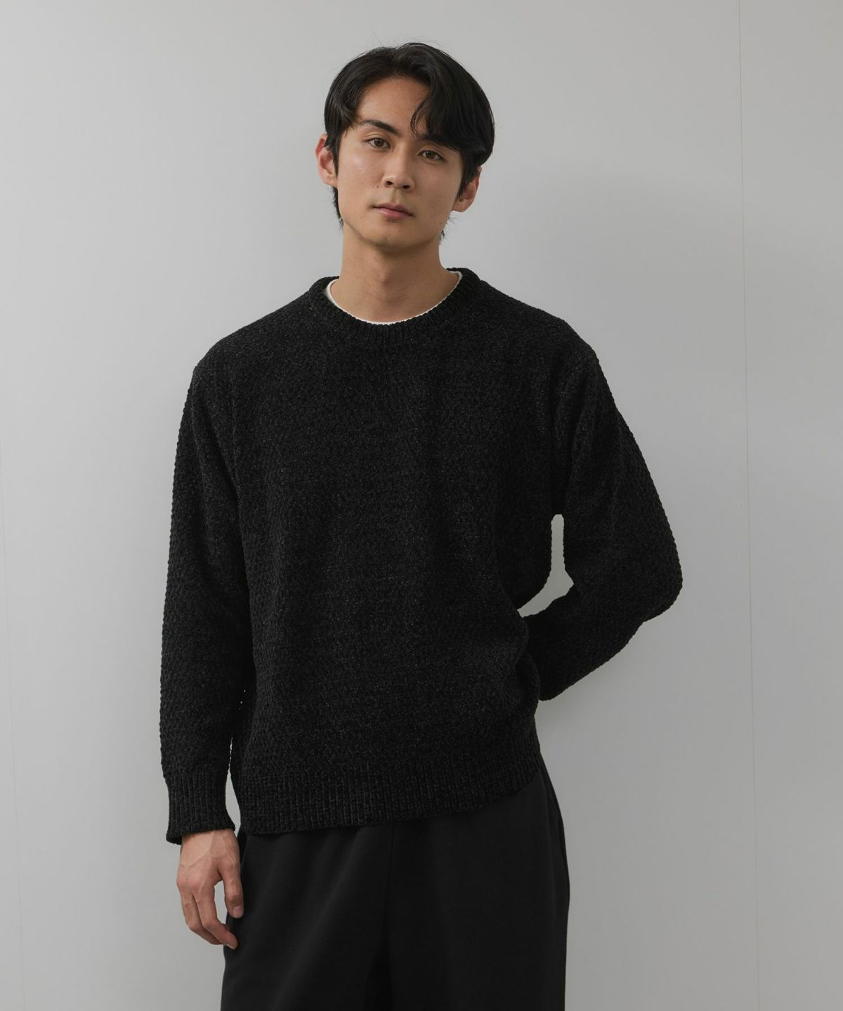 NAVY トロリカノコモールニット クルーネック メンズ