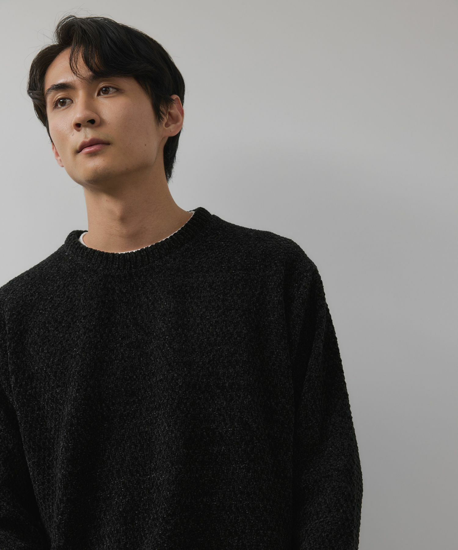 NAVY トロリカノコモールニット クルーネック メンズ
