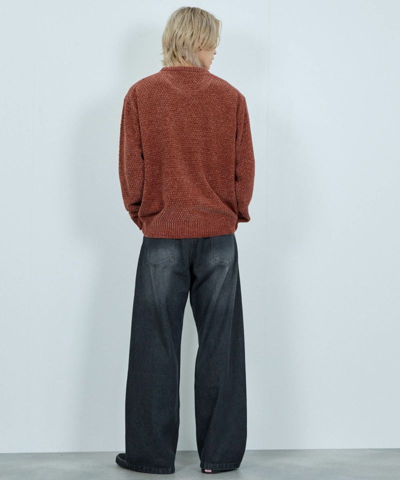 NAVY  トロリカノコモールニット クルーネック メンズ商品画像-8