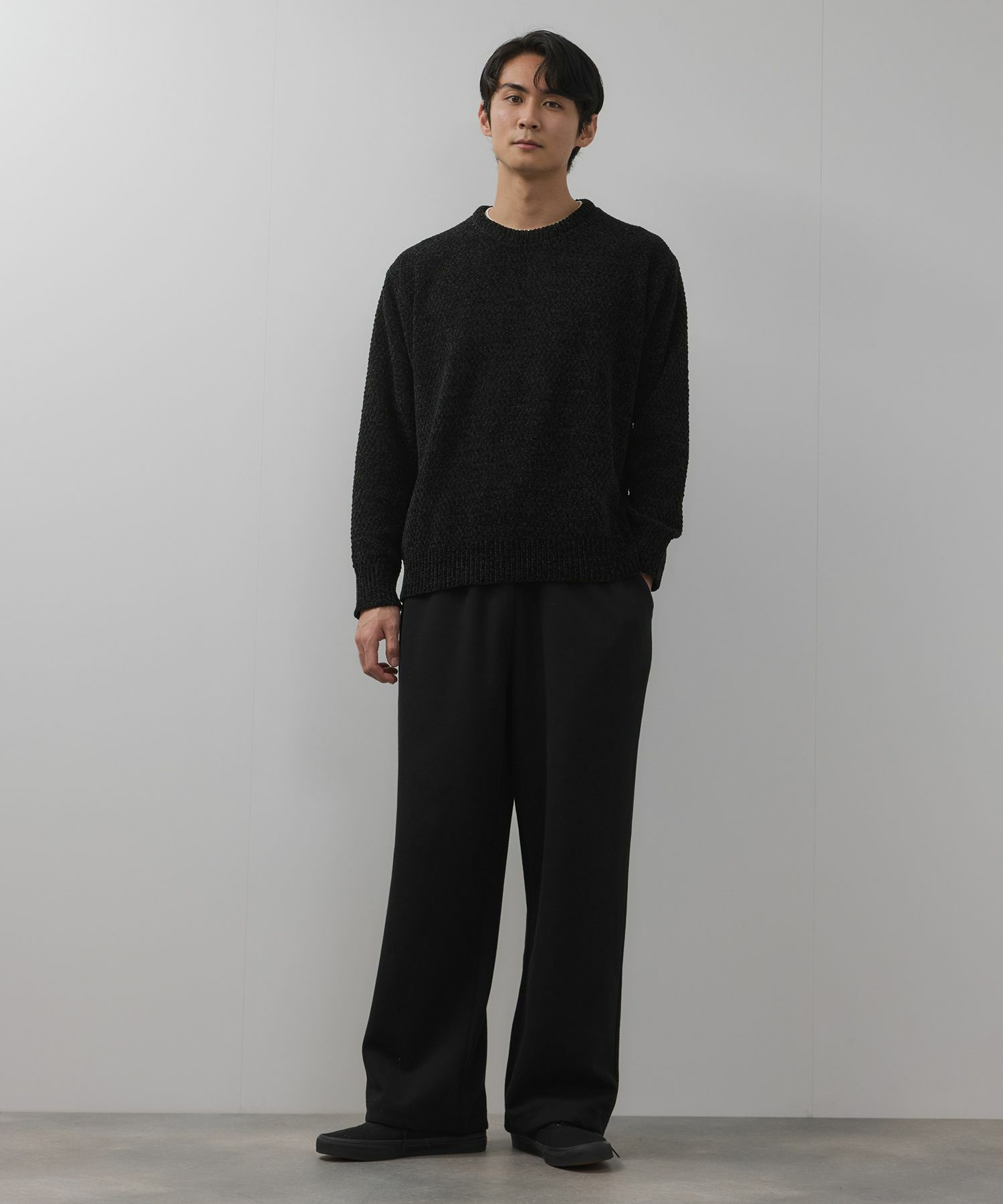 NAVY  トロリカノコモールニット クルーネック メンズ商品画像-10