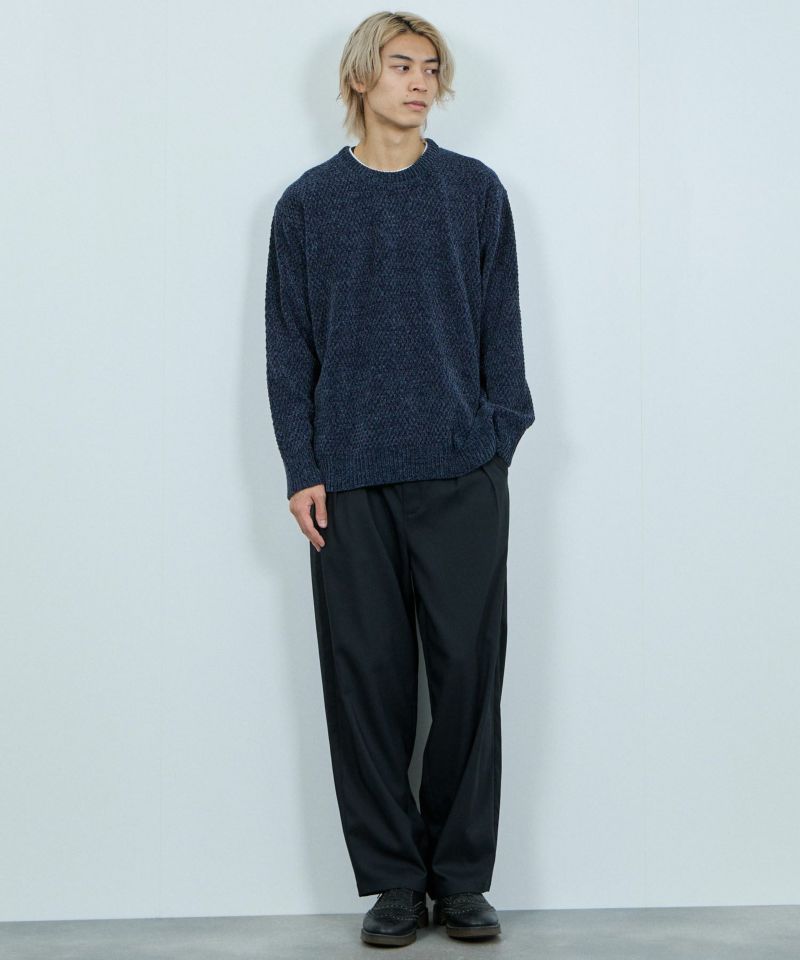 NAVY  トロリカノコモールニット クルーネック メンズ商品画像-11