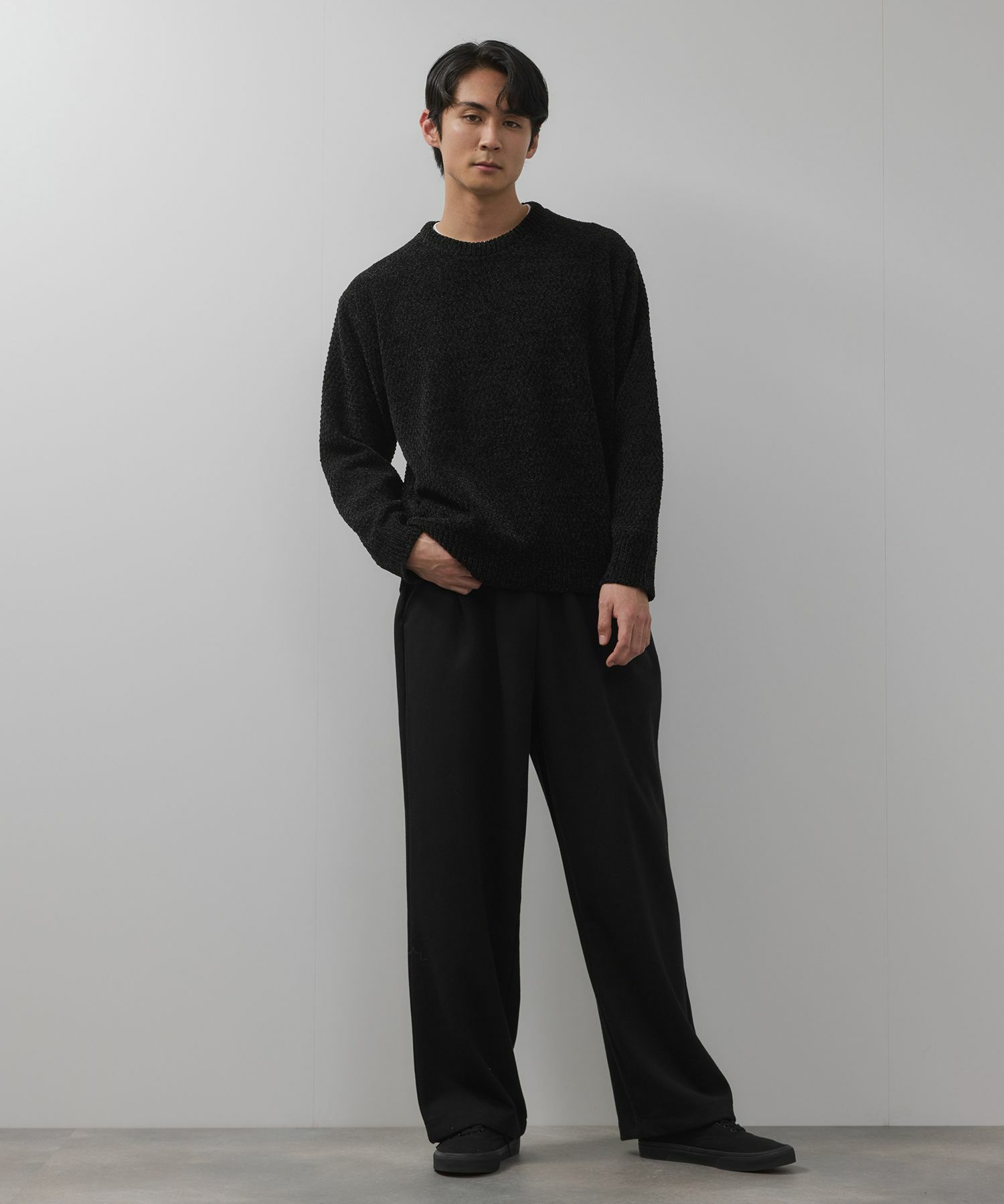 NAVY トロリカノコモールニット クルーネック メンズ