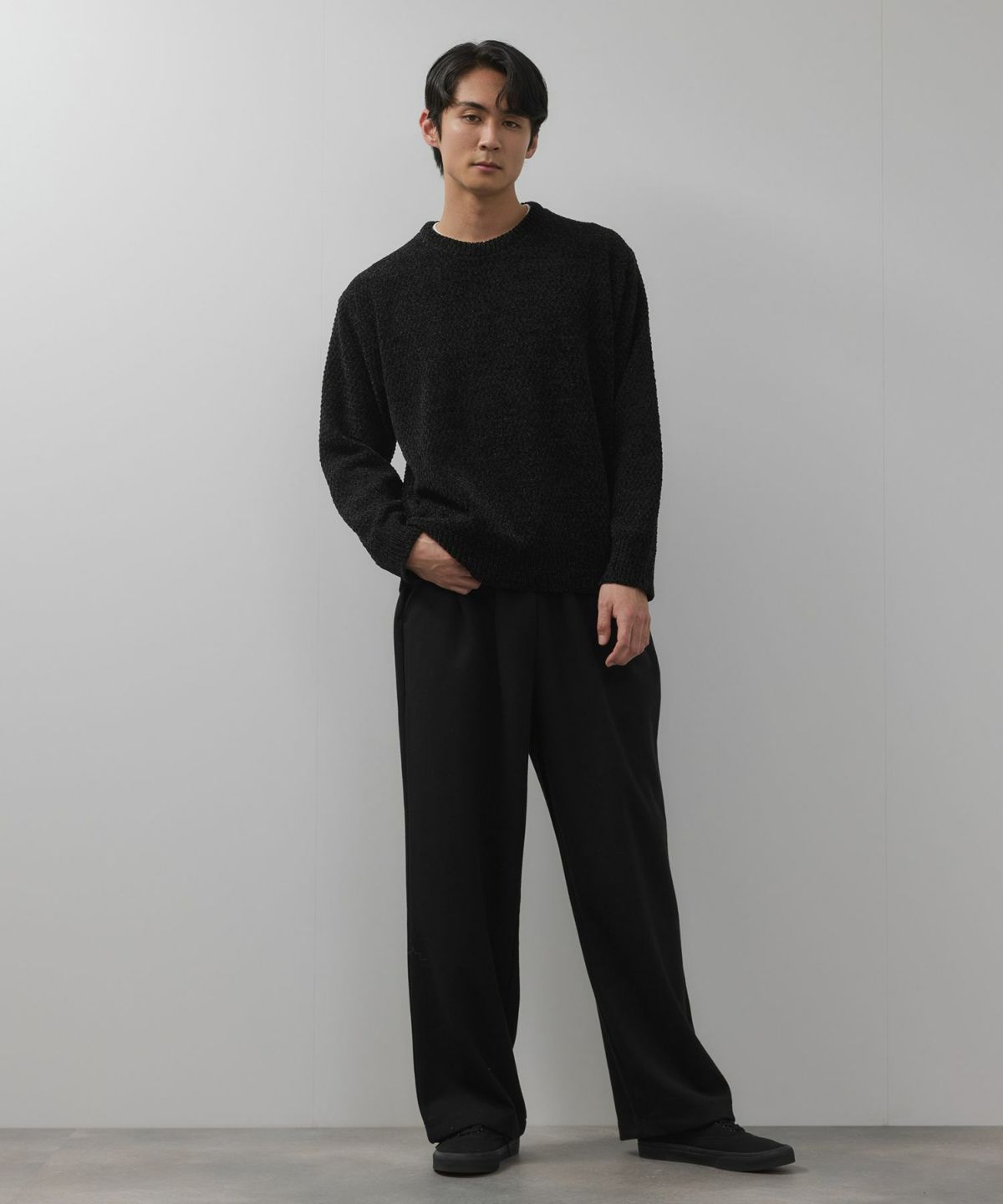 NAVY トロリカノコモールニット クルーネック メンズ