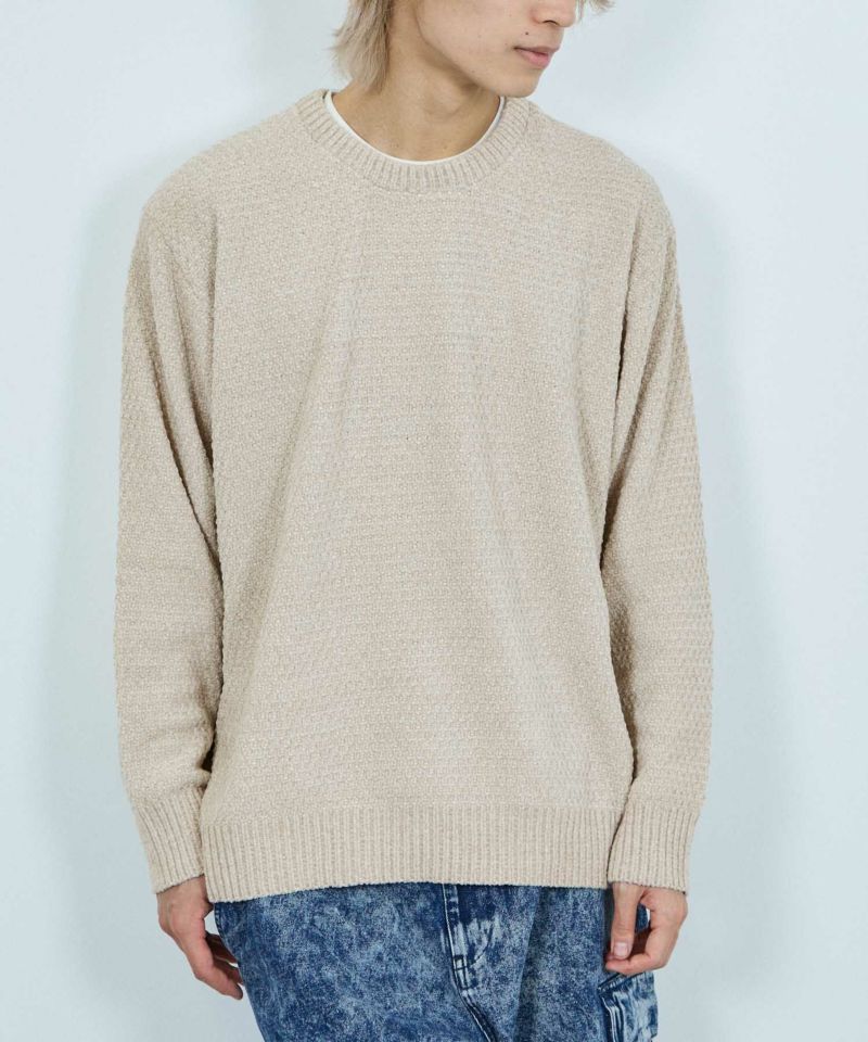 NAVY  トロリカノコモールニット クルーネック メンズ商品画像-12