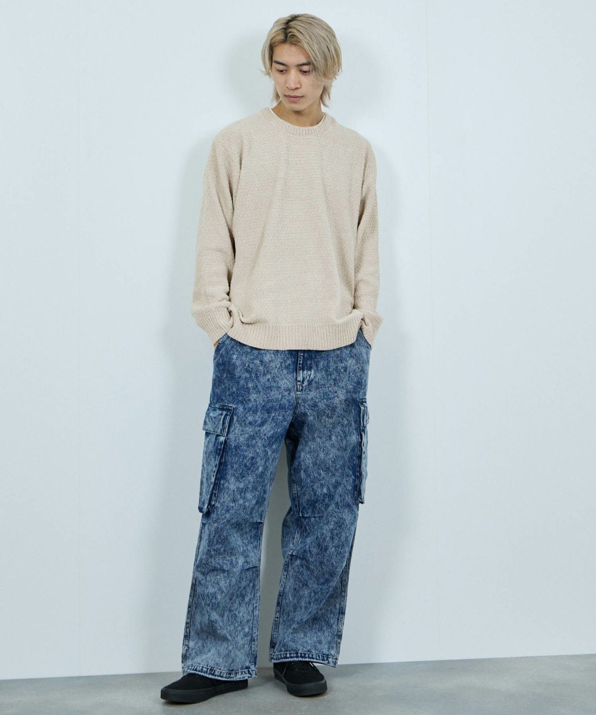 NAVY トロリカノコモールニット クルーネック メンズ