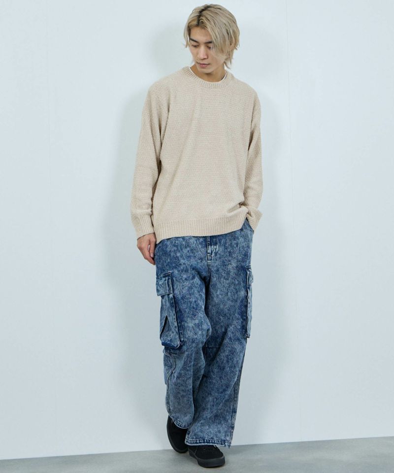 NAVY  トロリカノコモールニット クルーネック メンズ商品画像-14