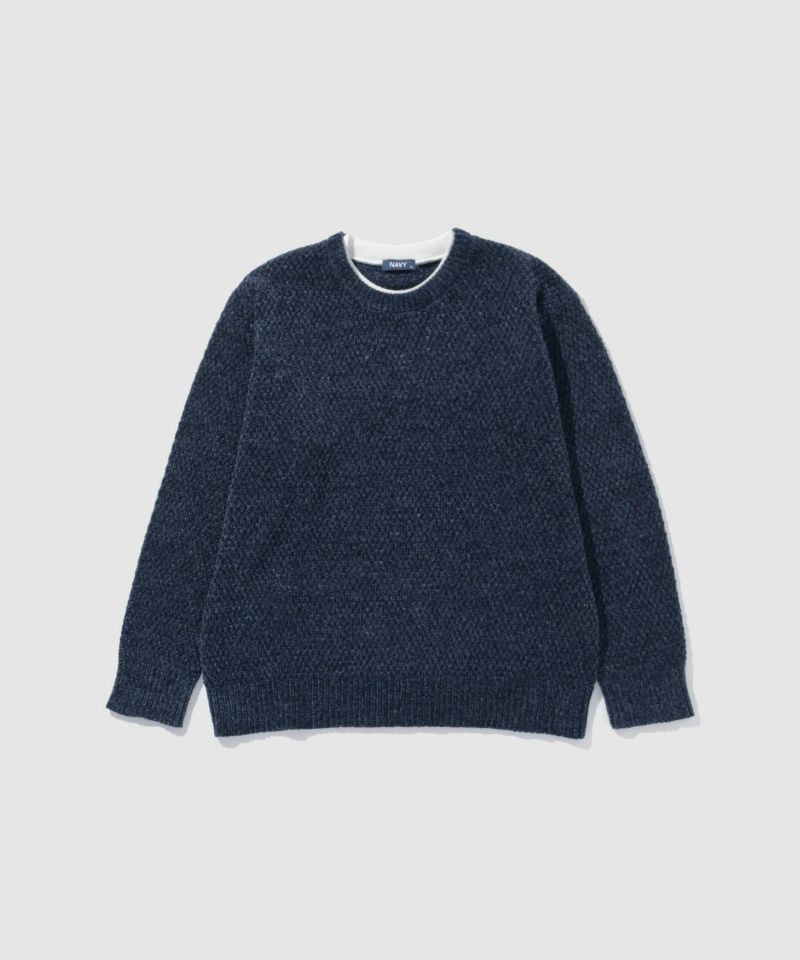 NAVY  トロリカノコモールニット クルーネック メンズ商品画像-17