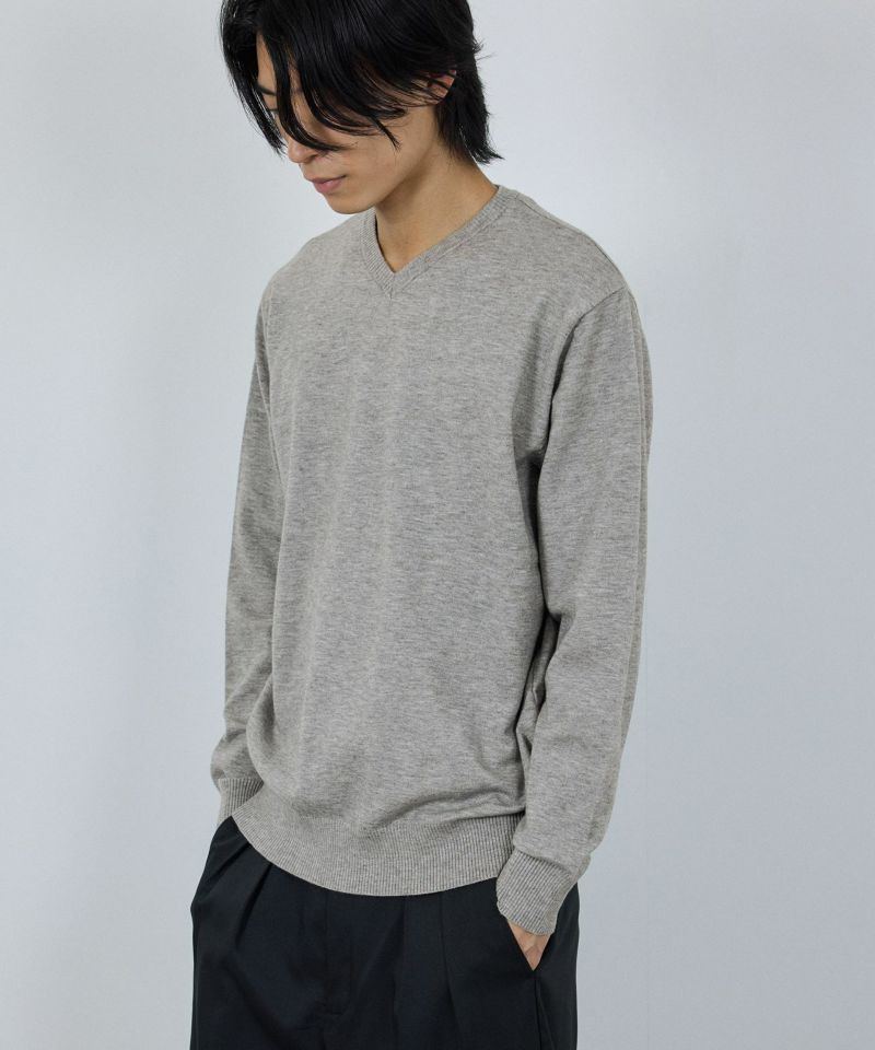 [さらに50%OFF]NAVY  素肌ニット Vネック メンズ商品画像-2