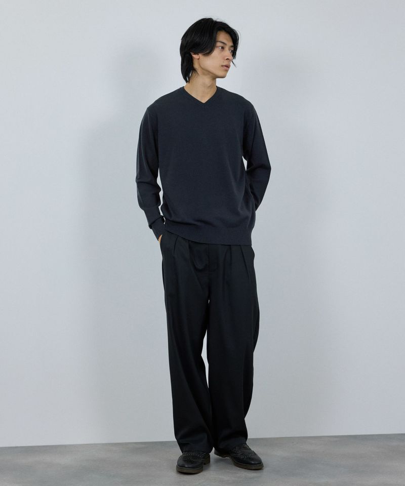 [さらに50%OFF]NAVY  素肌ニット Vネック メンズ商品画像-5