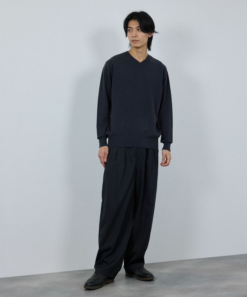 [さらに50%OFF]NAVY  素肌ニット Vネック メンズ商品画像-7