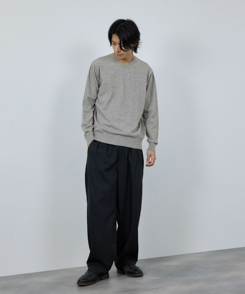 NAVY 素肌ニット Vネック メンズ商品画像-11