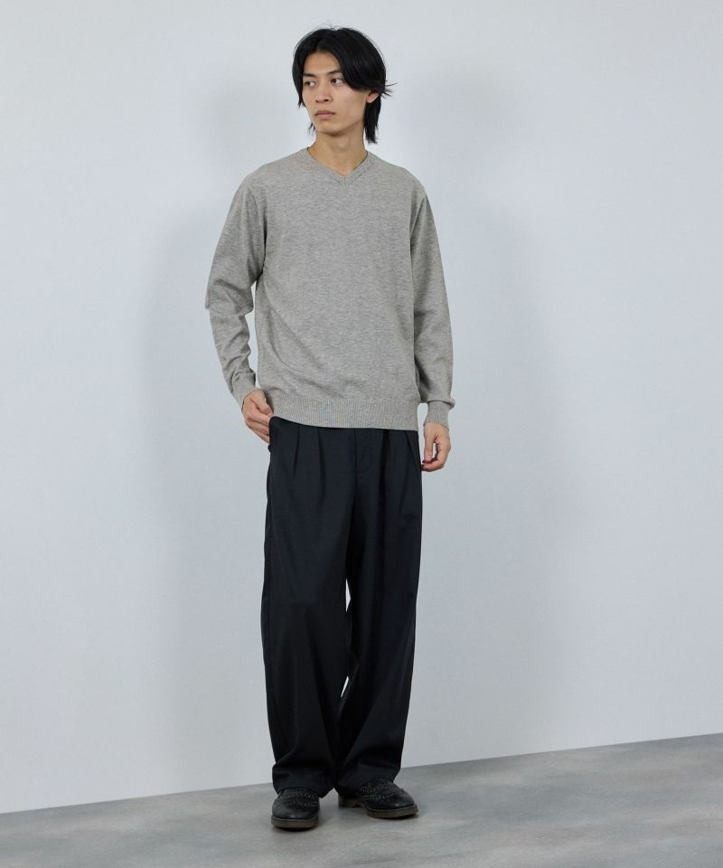 [さらに50%OFF]NAVY  素肌ニット Vネック メンズ商品画像-12