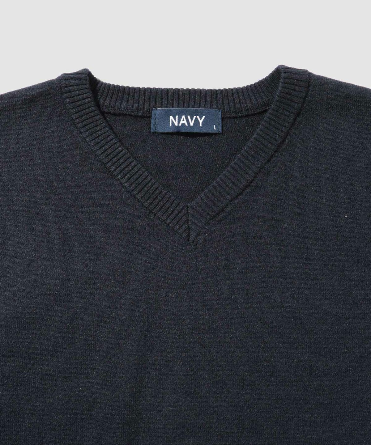 [期間限定価格]NAVY 素肌ニット Vネック メンズ