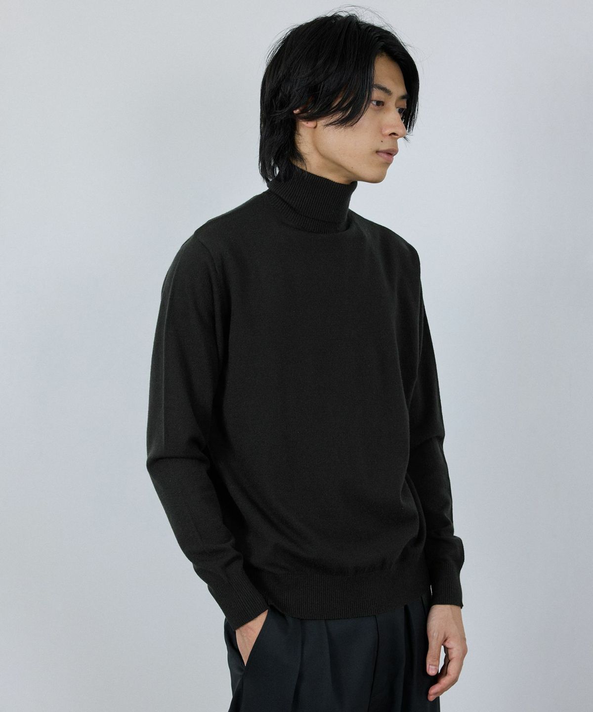 [期間限定価格]NAVY 素肌ニット タートルネック メンズ