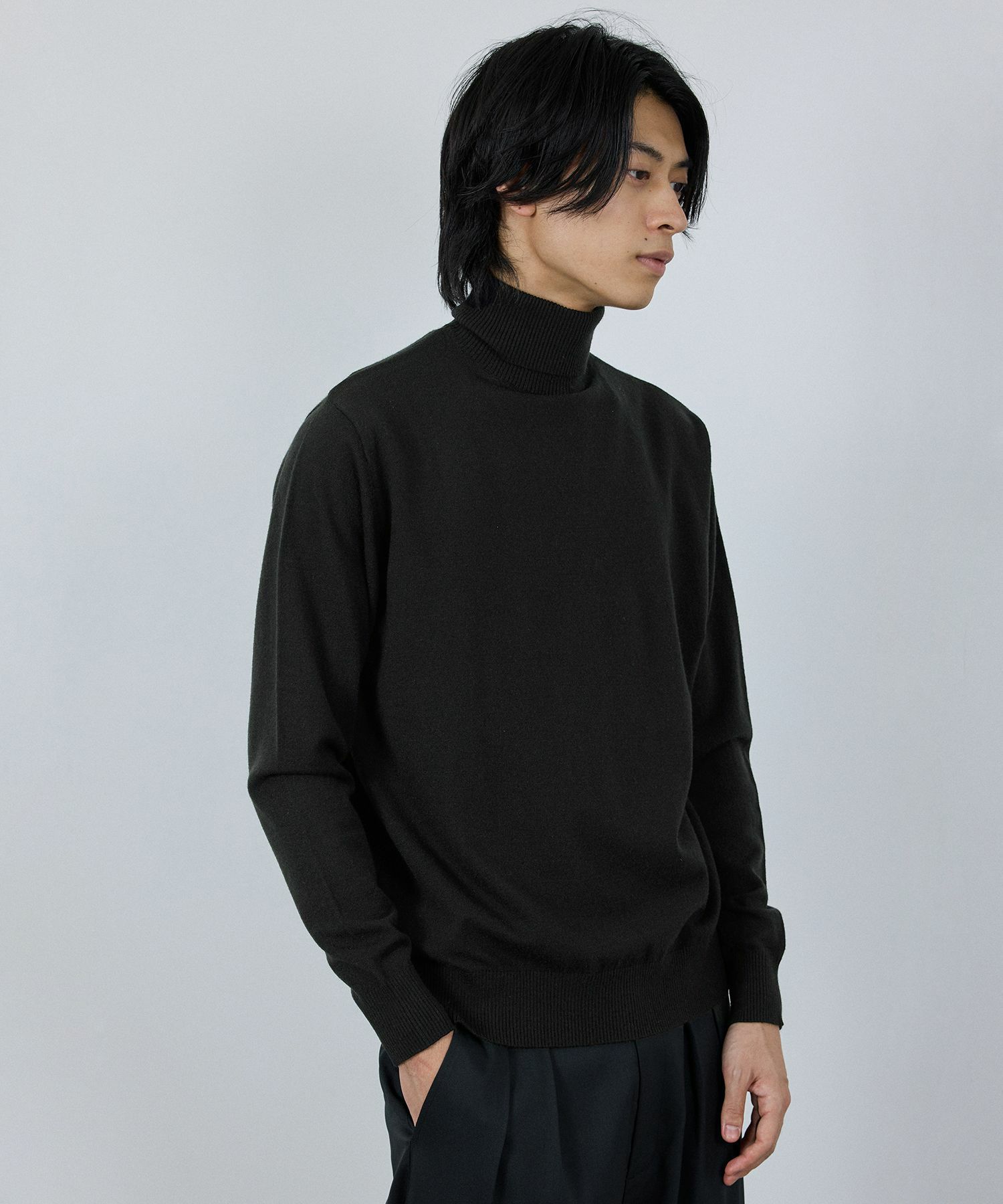 [期間限定価格]NAVY 素肌ニット タートルネック メンズ