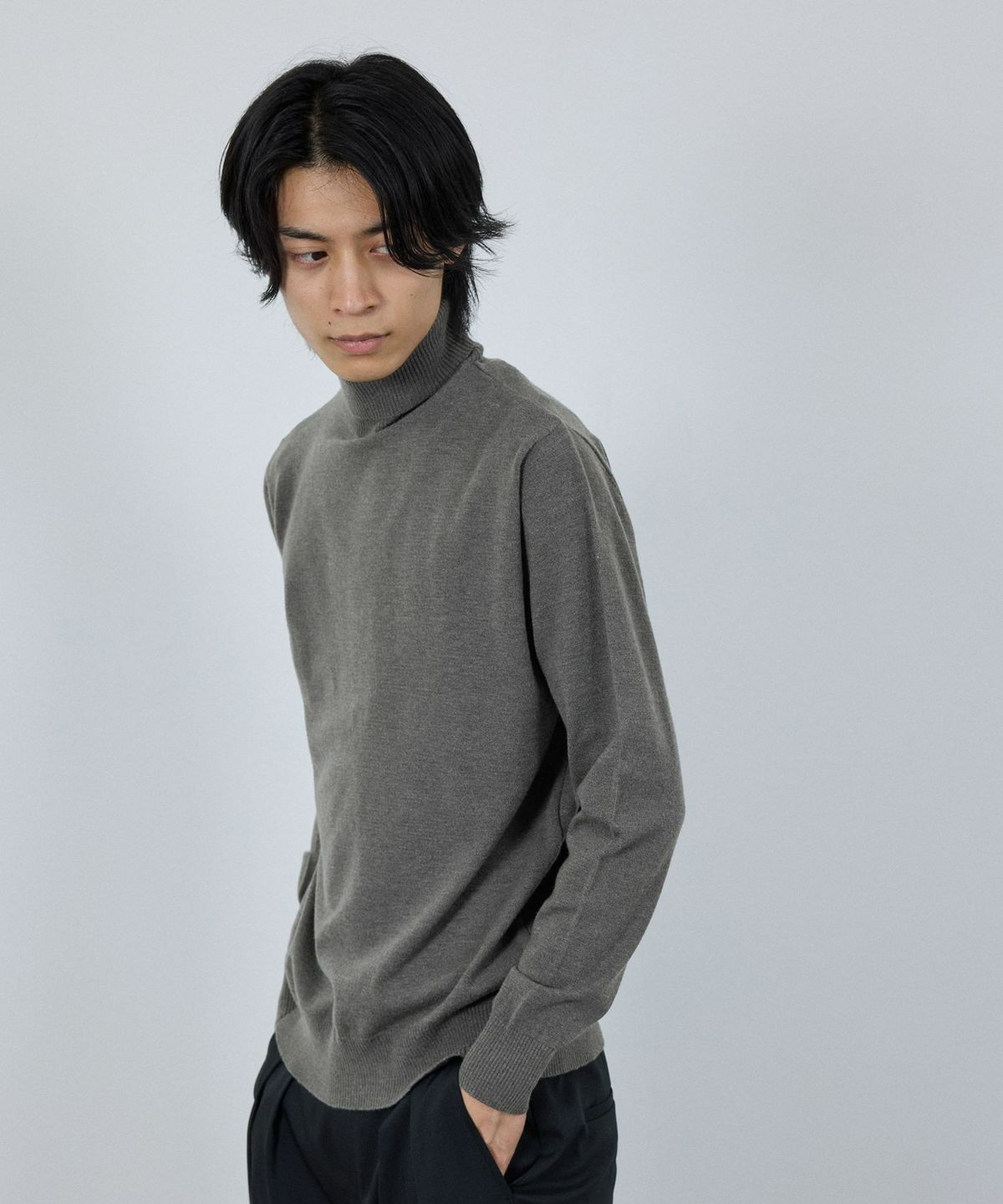 [期間限定価格]NAVY 素肌ニット タートルネック メンズ