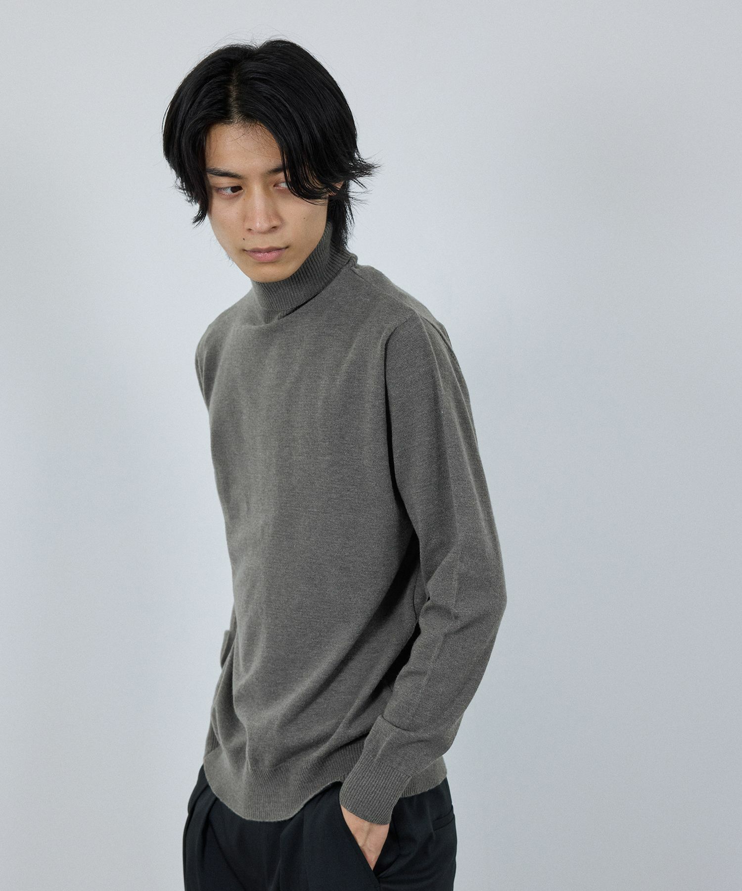 [期間限定価格]NAVY 素肌ニット タートルネック メンズ