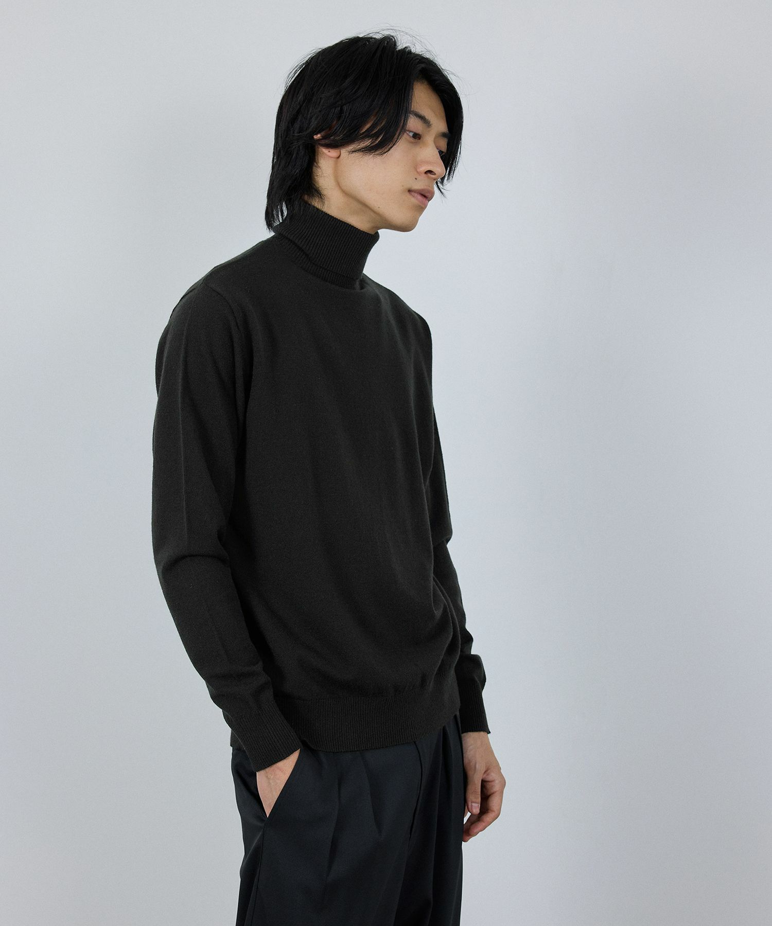 [期間限定価格]NAVY 素肌ニット タートルネック メンズ