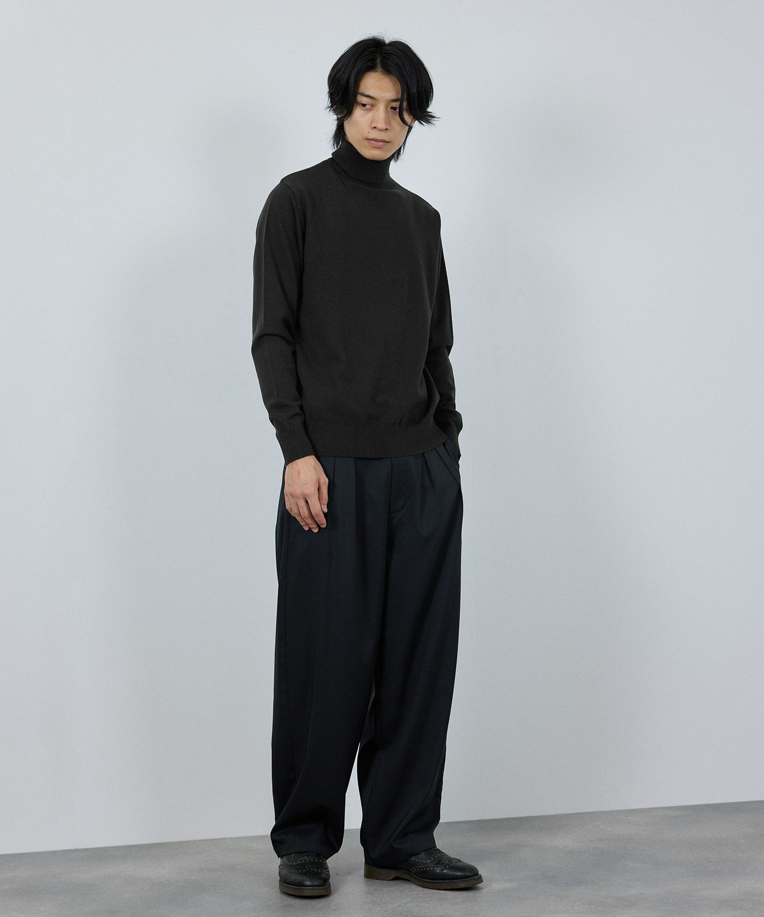 [期間限定価格]NAVY 素肌ニット タートルネック メンズ