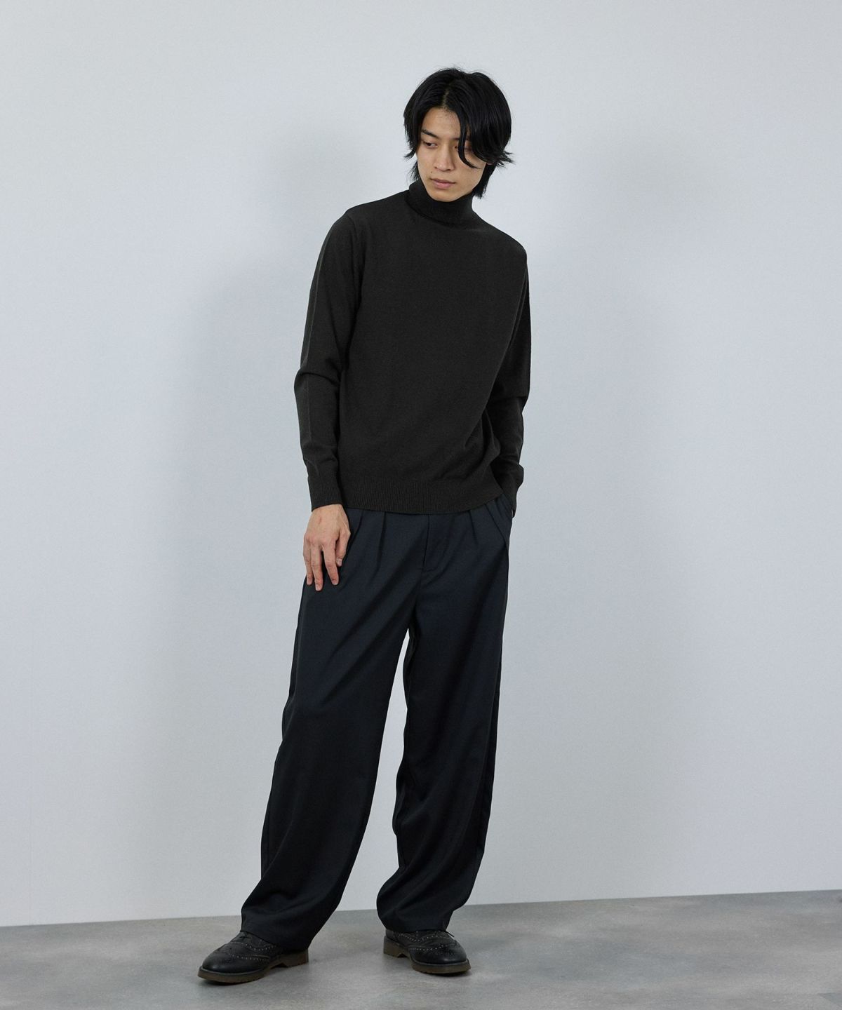 [期間限定価格]NAVY 素肌ニット タートルネック メンズ