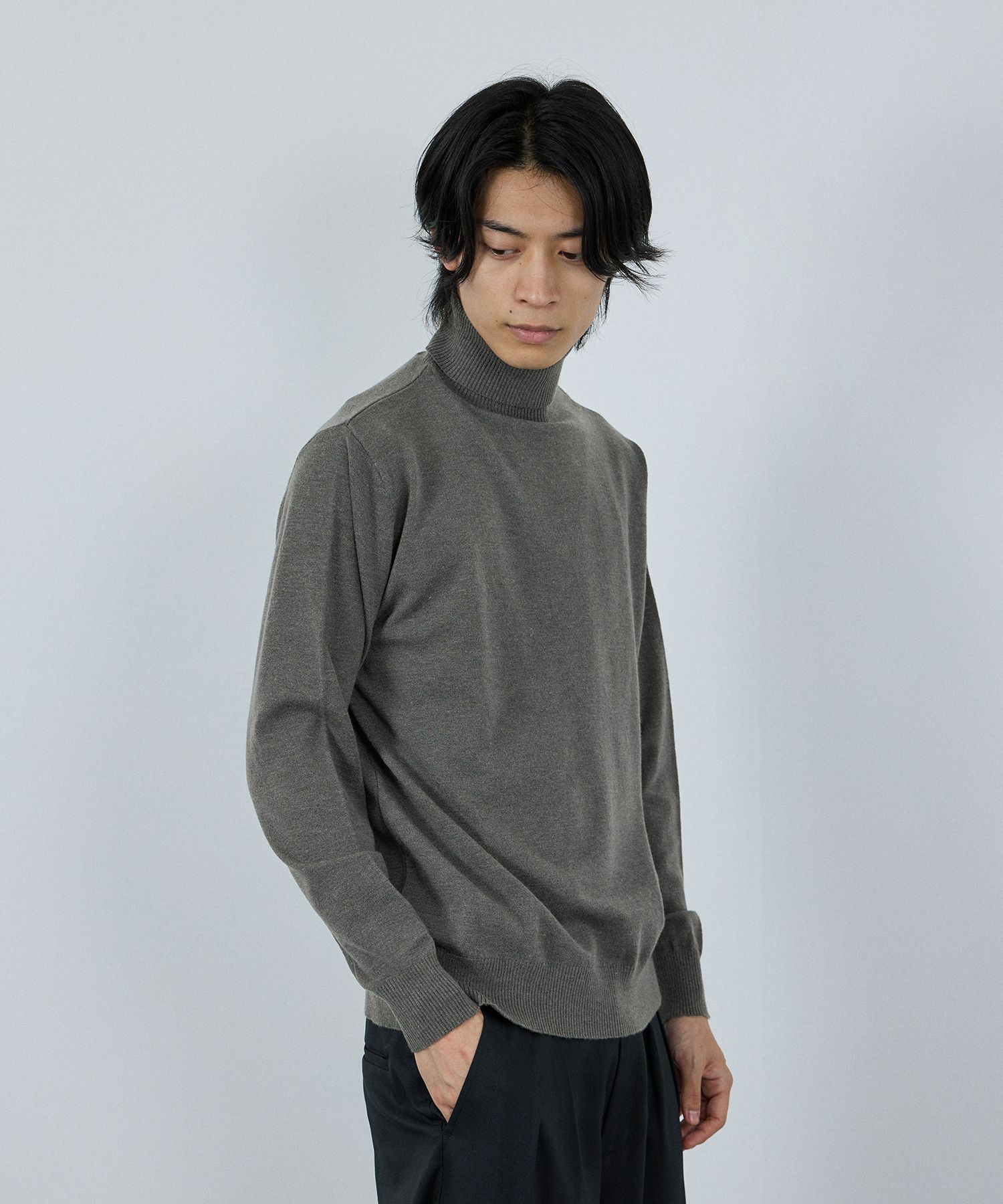 [期間限定価格]NAVY 素肌ニット タートルネック メンズ