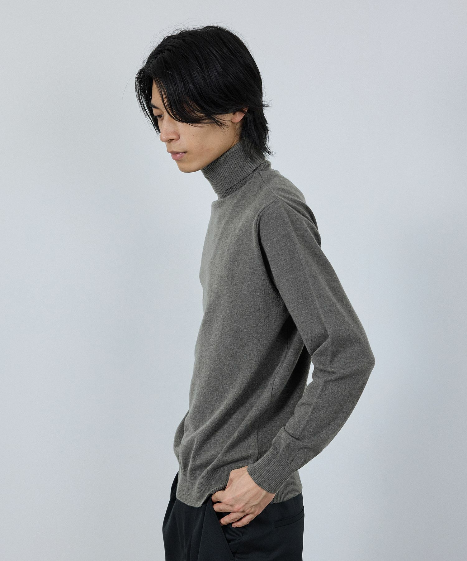 [期間限定価格]NAVY 素肌ニット タートルネック メンズ