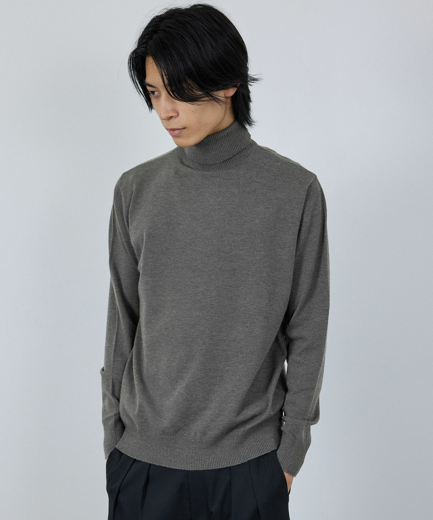 [期間限定価格]NAVY 素肌ニット タートルネック メンズ