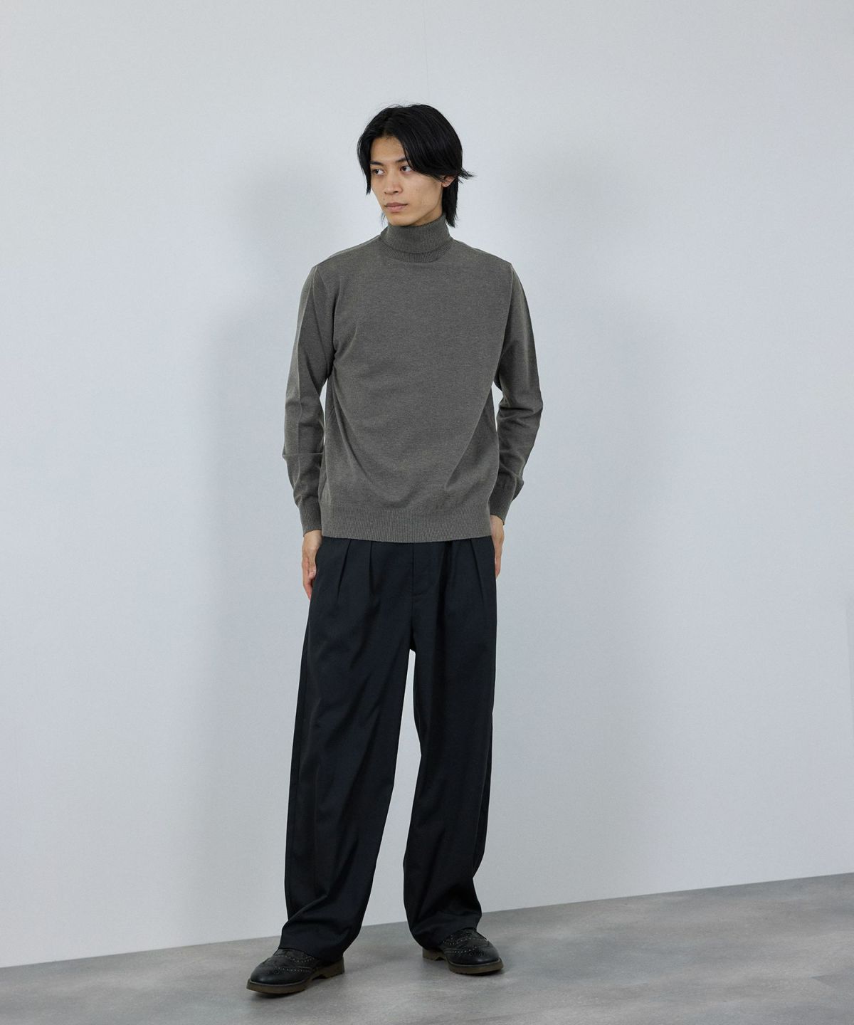 [期間限定価格]NAVY 素肌ニット タートルネック メンズ