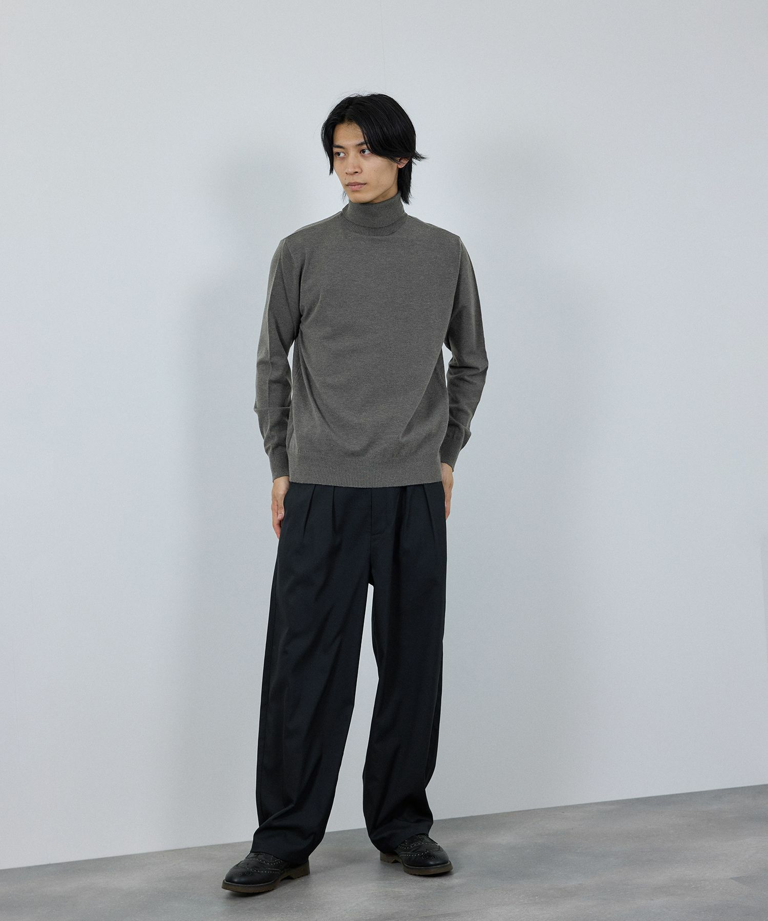 [期間限定価格]NAVY 素肌ニット タートルネック メンズ