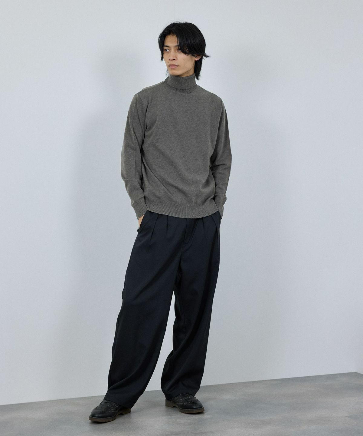 [期間限定価格]NAVY 素肌ニット タートルネック メンズ