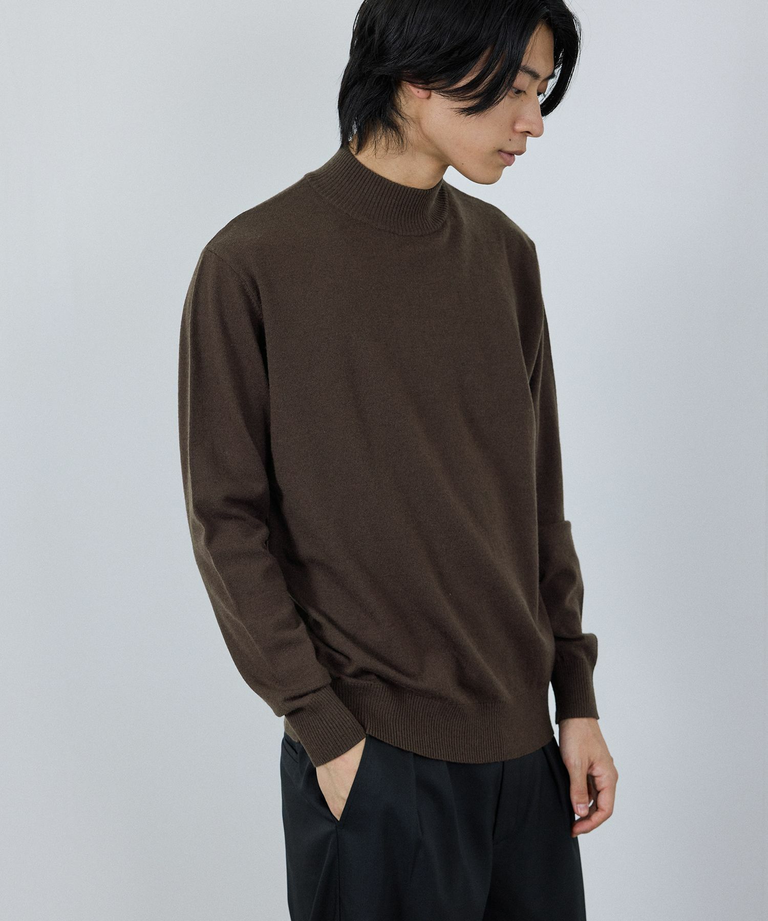 [期間限定価格]NAVY 素肌ニット ハイネック メンズ