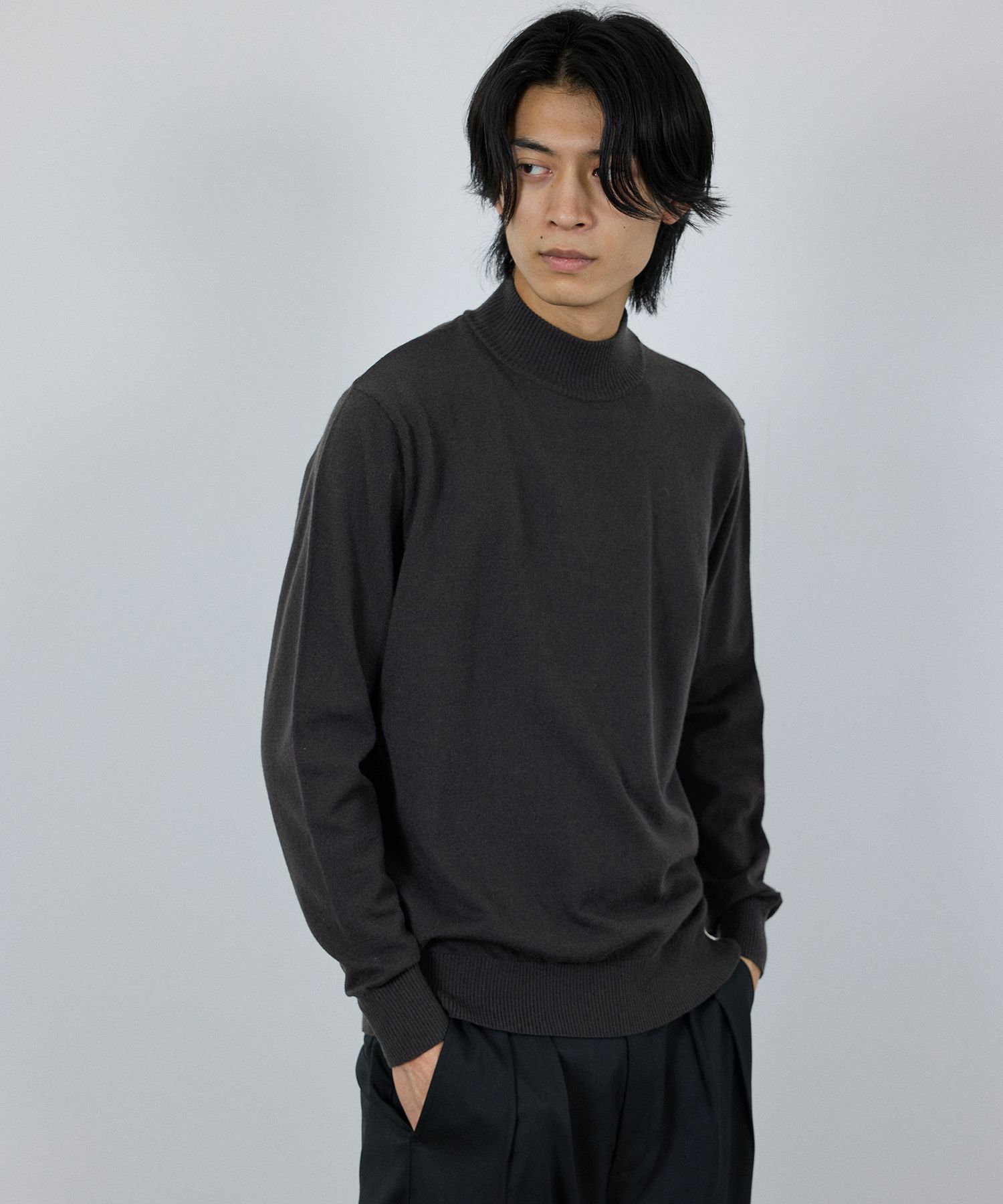 NAVY  素肌ニット ハイネック メンズ商品サムネイル-2